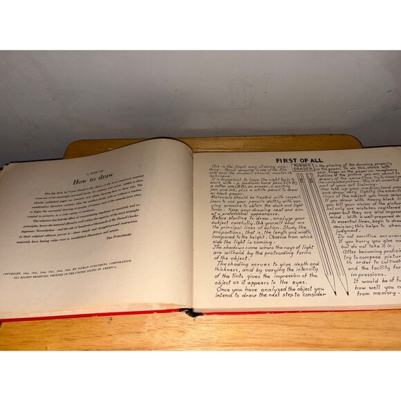 Vintage How To Draw By Victor Perard Hardcover Art Instruction Book Tutorial - Picture 12 of 16